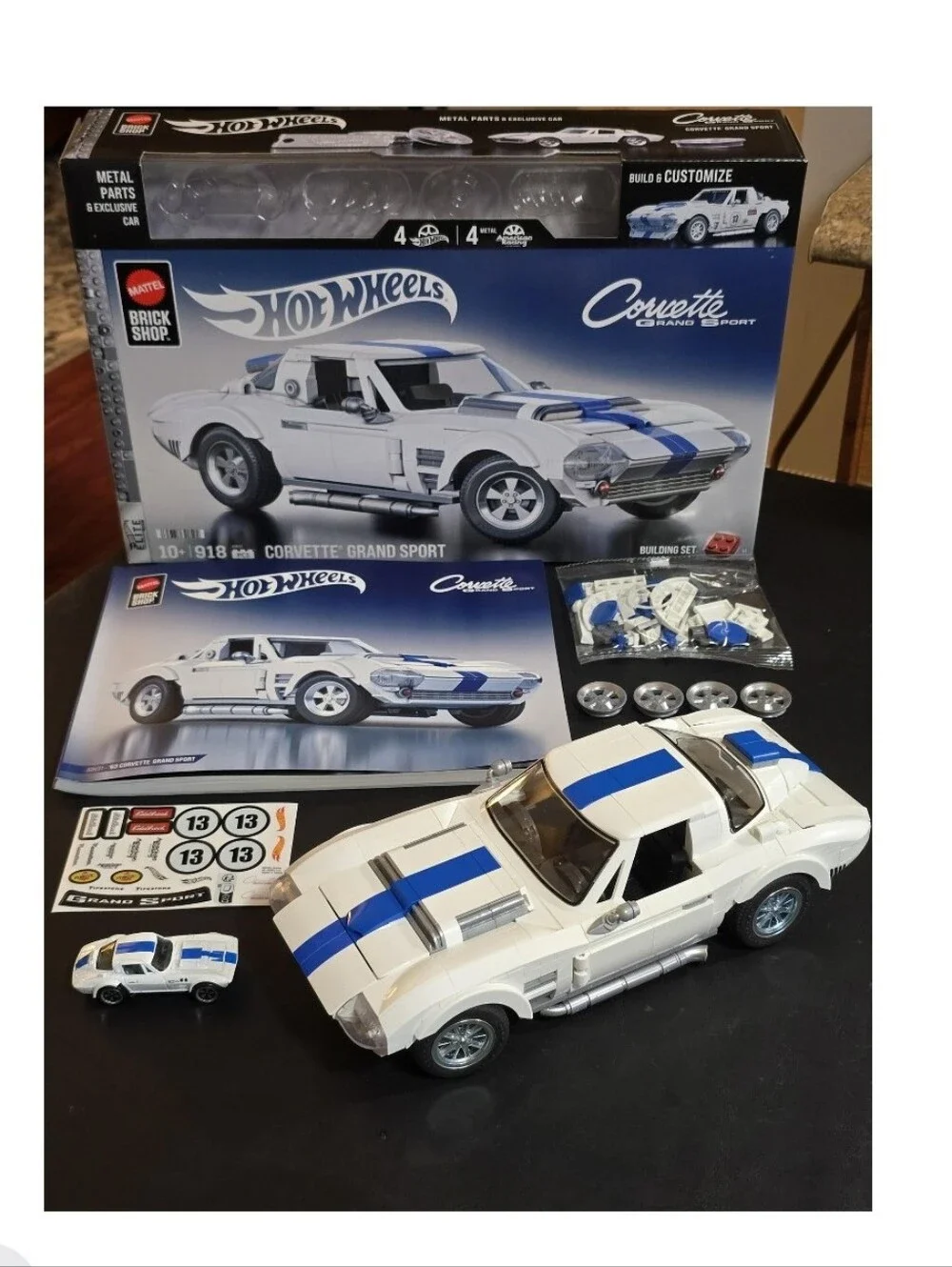 New!Hot Wheels Corvette Grand Sport Building Lego Set 918pcs Boyhoodcore Y2K Ret